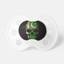 Pakistani Flag Skull on Black Pacifiers