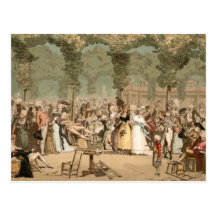 Palais Royal French Aristocrats Garden 1700s Post Card