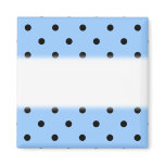 Pale Blue and Black Polka Dot Pattern. magnets