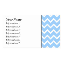 Pale Blue and White Zig zag Stripes. Business Cards
