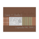 Pale Blue & Sienna Photo Save the Date postcards