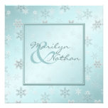 Pale Blue Snowflakes Wedding Invitation