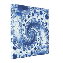 Pale Blue Spiral Shell Fractal Stretched Canvas Print
