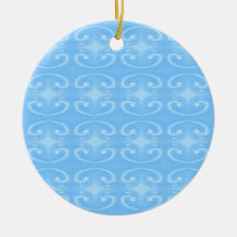 Pale Blue Swirl Pattern. Christmas Ornament