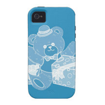 Pale Blue Teddy Bear for Boys iPhone 4 Covers