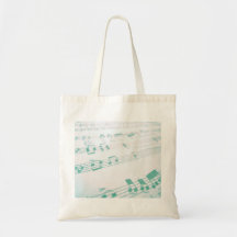Pale Faded Blue Sheet Music Photography Tote Bags