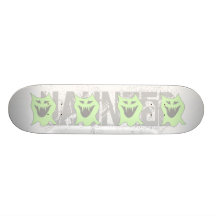 Pale Green and Grey Monster Cartoon Skateboards
