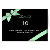 Pale Green Ribbon Table Place Card