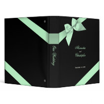Pale Green Ribbon Wedding Planner Album 3 Ring Binders