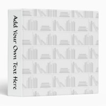 Pale Grey Books on Shelf. 3 Ring Binders