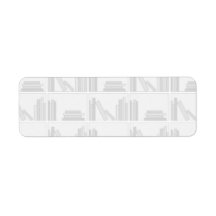 Pale Grey Books on Shelf. Labels