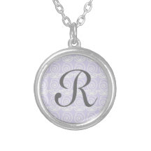 Pale Lavender Purple Flower Pattern Pendants
