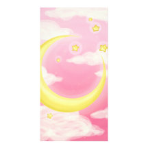 Pale Moon on Pink Custom Photo Card