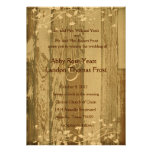 Pale Old Wood Look Wedding Invitation--Gold Tint