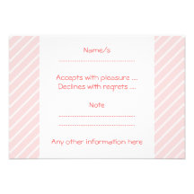 Pale Peach Pink Diagonal Stripes. Custom Announcement