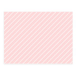 Pale Peach Pink Diagonal Stripes. Post Card