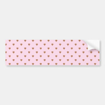 Pale pink and brown heart pattern. bumper stickers