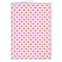 Pale pink and brown heart pattern. cards