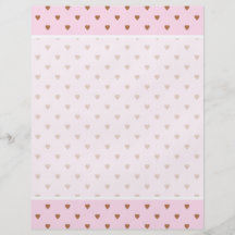Pale pink and brown heart pattern. flyer design