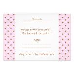 Pale pink and brown heart pattern. personalized invitation