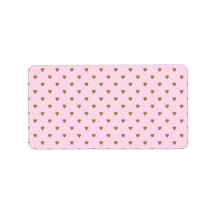 Pale pink and brown heart pattern. custom address labels