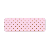 Pale pink and brown heart pattern. custom return address labels