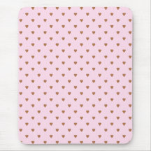 Pale pink and brown heart pattern. mouse pad