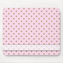Pale pink and brown heart pattern. mousepad