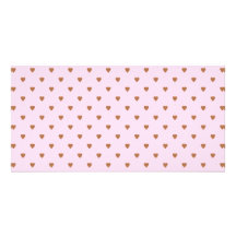 Pale pink and brown heart pattern. personalized photo card
