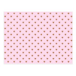 Pale pink and brown heart pattern. post cards