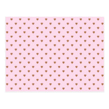 Pale pink and brown heart pattern. post cards