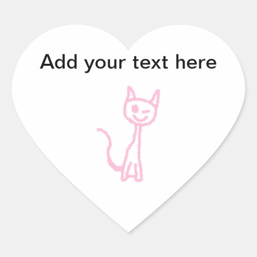 Pale Pink Cat, Winking. Stickers