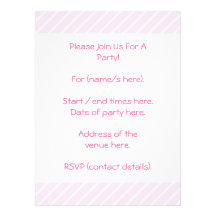 Pale pink Diagonal Stripes. Invitation
