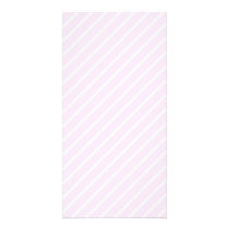 Pale pink Diagonal Stripes. Customized Photo Card