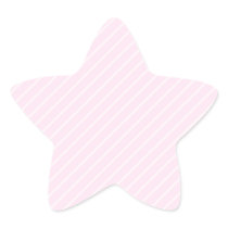 Pale pink Diagonal Stripes. Star Sticker