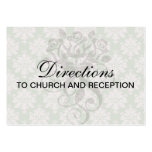 pale pink on sage green ornate damask pattern business card templates