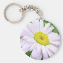Pale Pink Painted Daisy Keychain