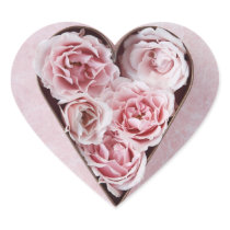pale pink roses in a cookie cutter heart stickers