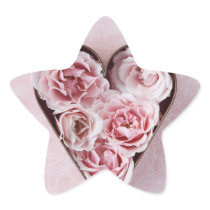 pale pink roses in a cookie cutter star stickers