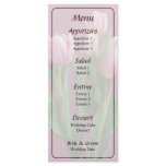 Pale Pink Tulips Wedding Menu Custom Rack Cards