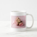 pale roses on pink swirls big mug
