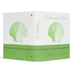 Pale Sea Glass Green Shell Wedding Planner Vinyl Binder
