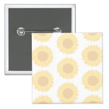 Pale Sunflower Background Pattern. Pinback Buttons
