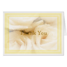 Pale White Rose Thank You Note Greeting Card