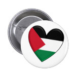 Palestine Heart Flag Pinback Buttons
