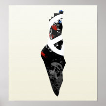 Palestine Trendy Peace Sign with Palestinian map Print