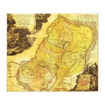 PalestinePanoramic MapPalestine 2 Stretched Canvas Print