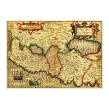 PalestinePanoramic MapPalestine 4 Canvas Prints
