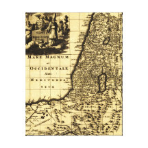 PalestinePanoramic MapPalestine Canvas Prints