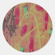 Palette style inked print round sticker